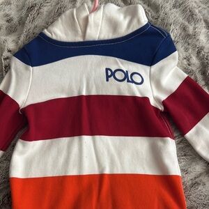 Polo by Ralph Lauren Red and Blue Striped Sweatshirt dress